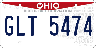 OH license plate GLT5474