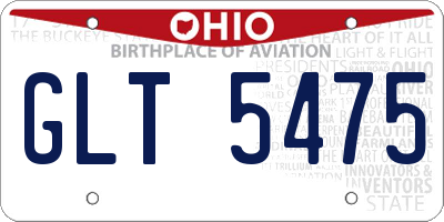 OH license plate GLT5475
