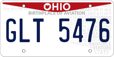 OH license plate GLT5476