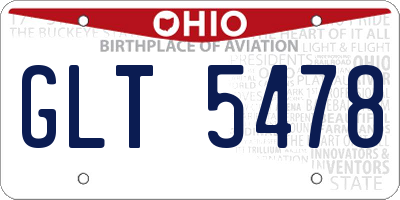 OH license plate GLT5478