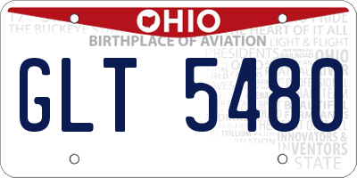 OH license plate GLT5480