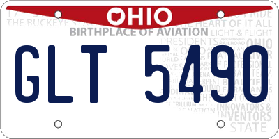 OH license plate GLT5490