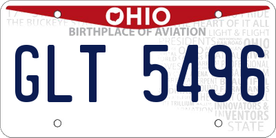 OH license plate GLT5496