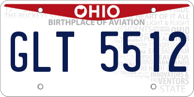OH license plate GLT5512