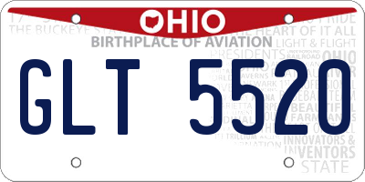 OH license plate GLT5520