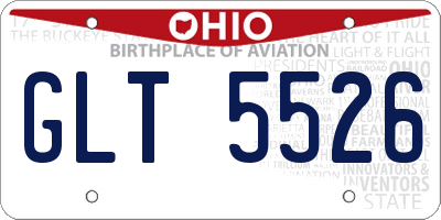 OH license plate GLT5526