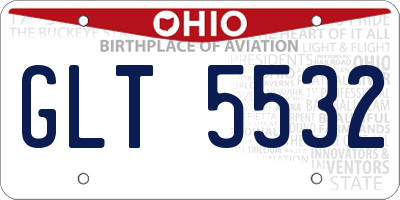 OH license plate GLT5532