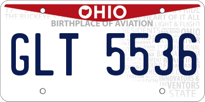 OH license plate GLT5536