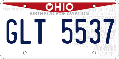 OH license plate GLT5537