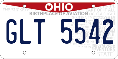 OH license plate GLT5542