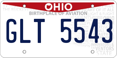 OH license plate GLT5543