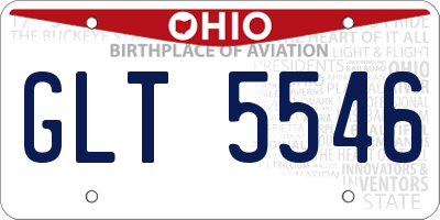 OH license plate GLT5546