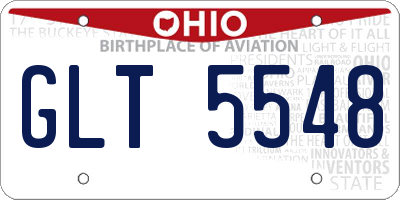 OH license plate GLT5548