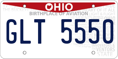 OH license plate GLT5550