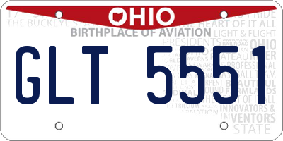 OH license plate GLT5551