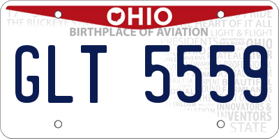 OH license plate GLT5559