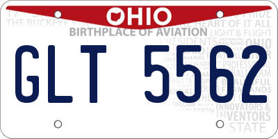 OH license plate GLT5562