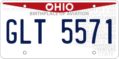 OH license plate GLT5571