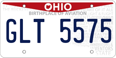 OH license plate GLT5575