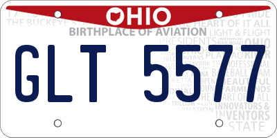 OH license plate GLT5577
