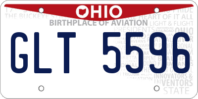 OH license plate GLT5596