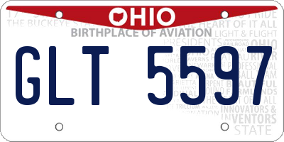 OH license plate GLT5597