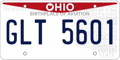OH license plate GLT5601