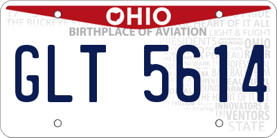 OH license plate GLT5614