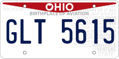 OH license plate GLT5615