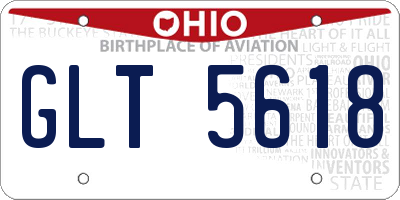 OH license plate GLT5618