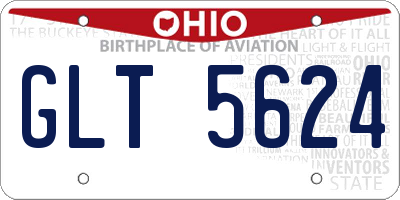 OH license plate GLT5624