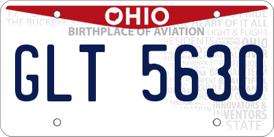 OH license plate GLT5630