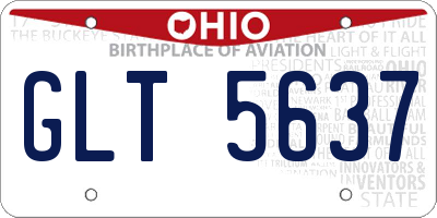 OH license plate GLT5637
