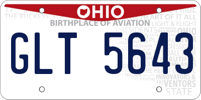OH license plate GLT5643