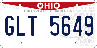 OH license plate GLT5649