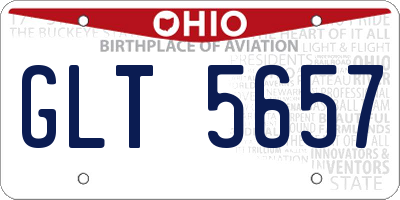 OH license plate GLT5657