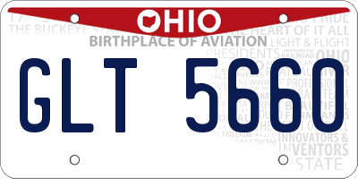 OH license plate GLT5660