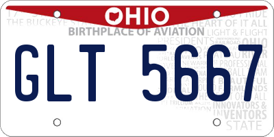 OH license plate GLT5667