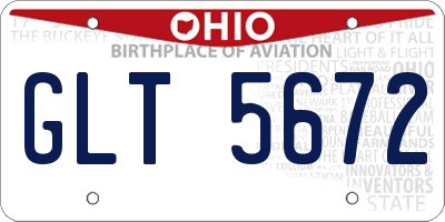 OH license plate GLT5672