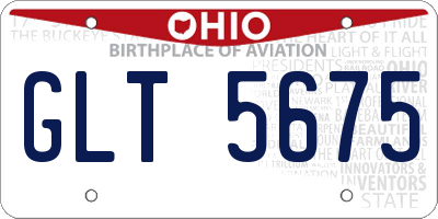 OH license plate GLT5675