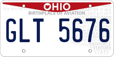 OH license plate GLT5676