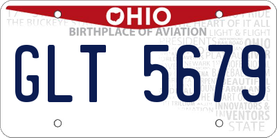 OH license plate GLT5679