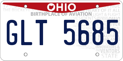 OH license plate GLT5685