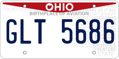 OH license plate GLT5686