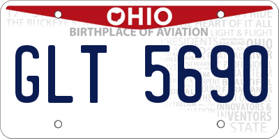 OH license plate GLT5690