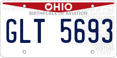 OH license plate GLT5693