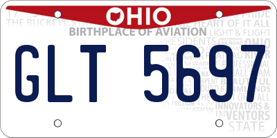 OH license plate GLT5697