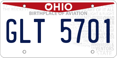OH license plate GLT5701