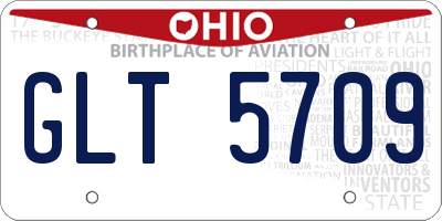 OH license plate GLT5709