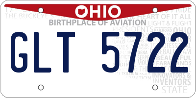 OH license plate GLT5722